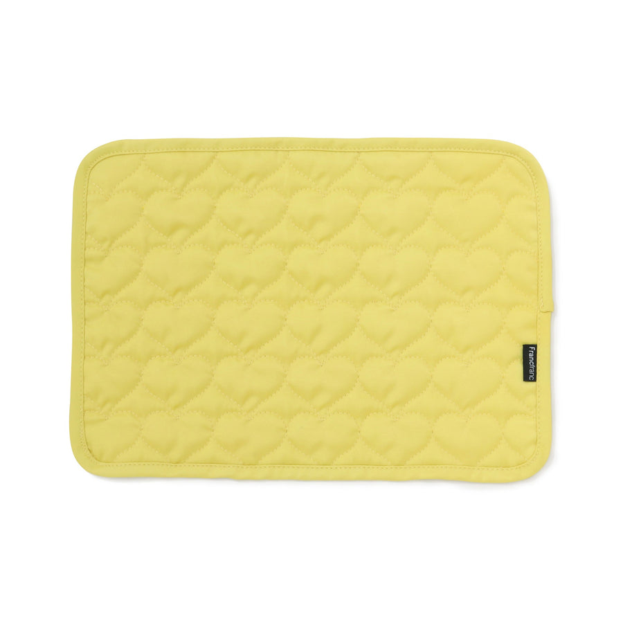キルティング ミニランチマット ハート イエロー