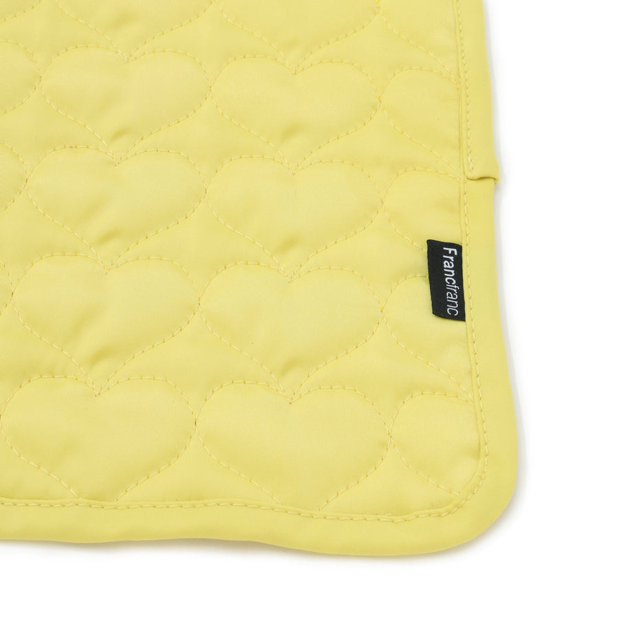 キルティング ミニランチマット ハート イエロー