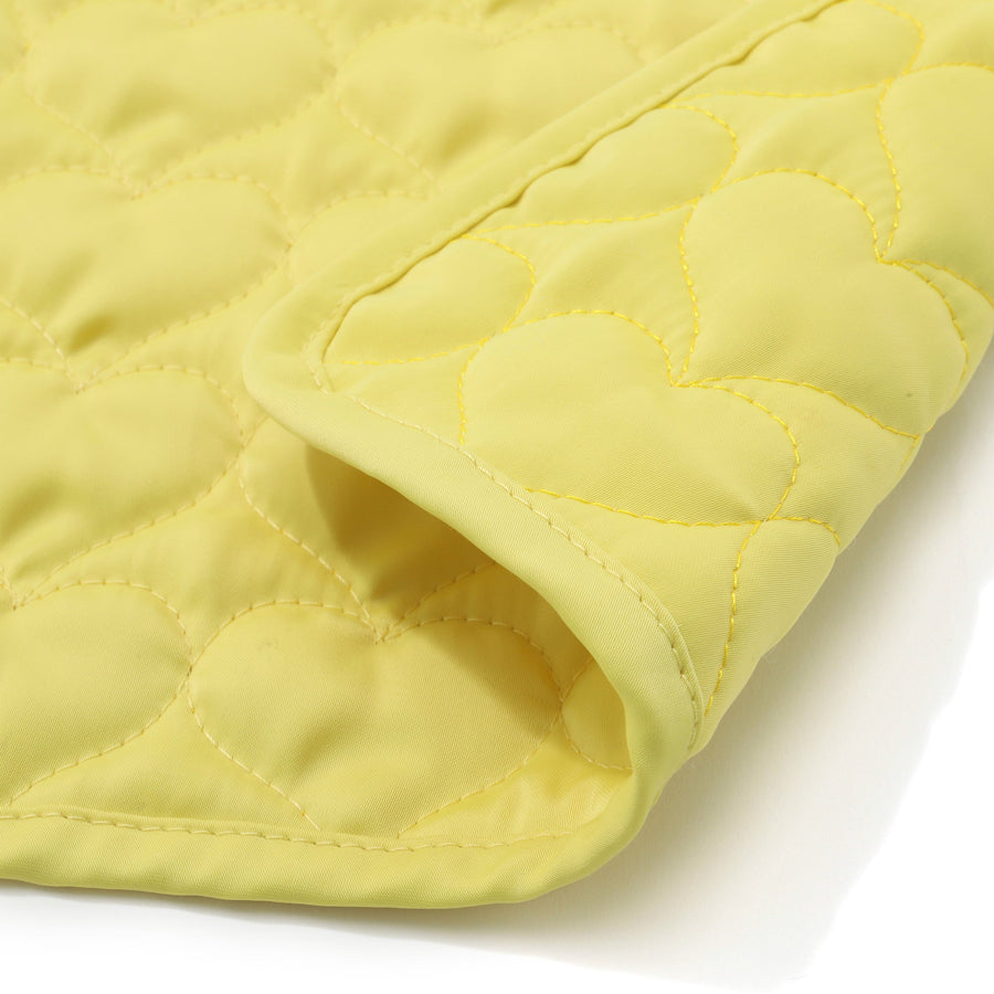 キルティング ミニランチマット ハート イエロー