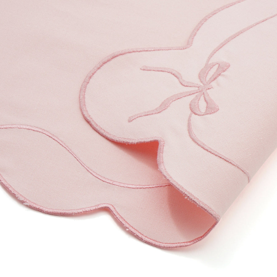 刺繍リボン ランチマット ピンク