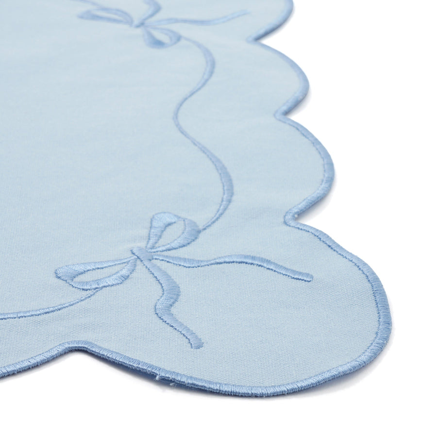 刺繍リボン ランチマット ブルー