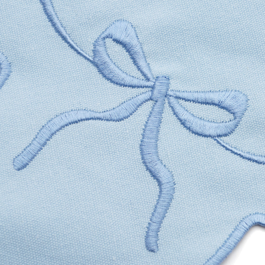 刺繍リボン ランチマット ブルー