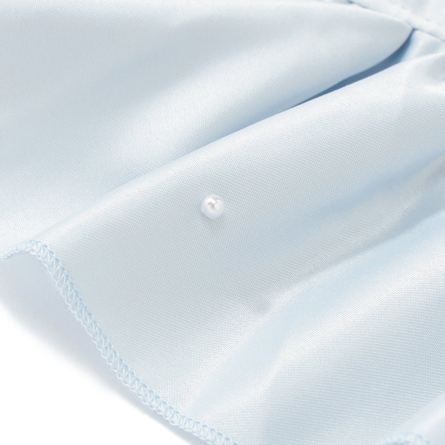 フリルパール ランチマット ライトブルー