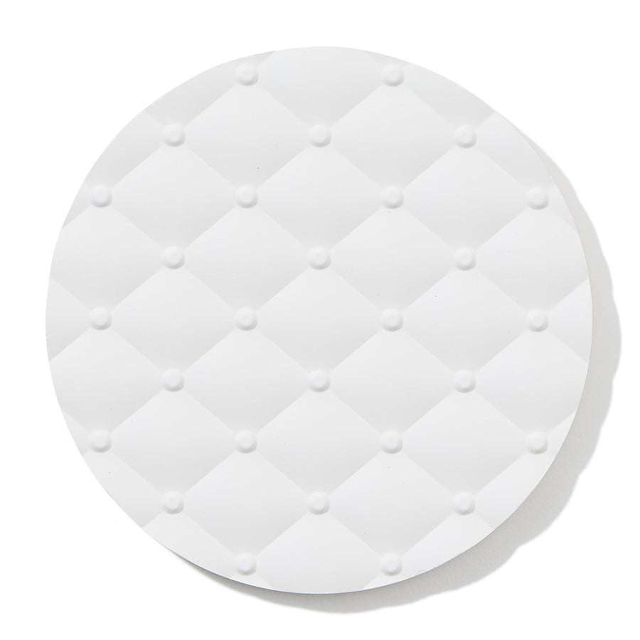 Diatomaceous Earth Matelasse Coaster, White