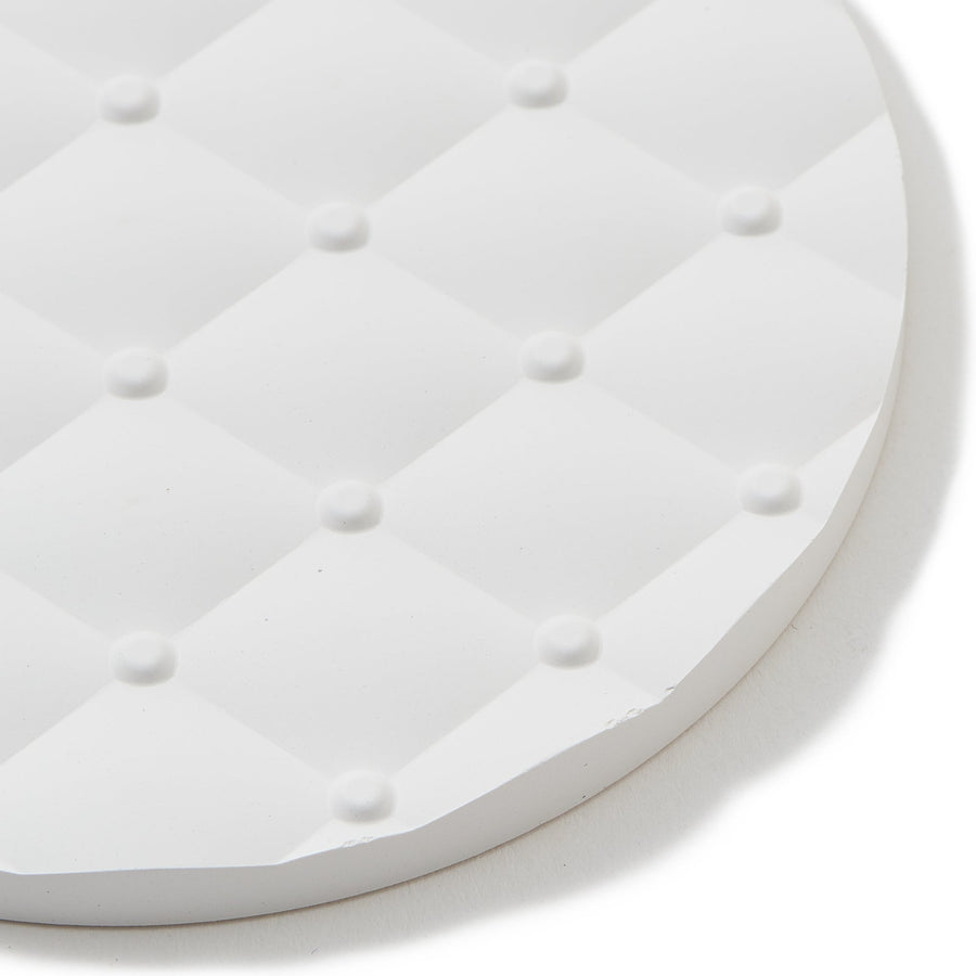 Diatomaceous Earth Matelasse Coaster, White