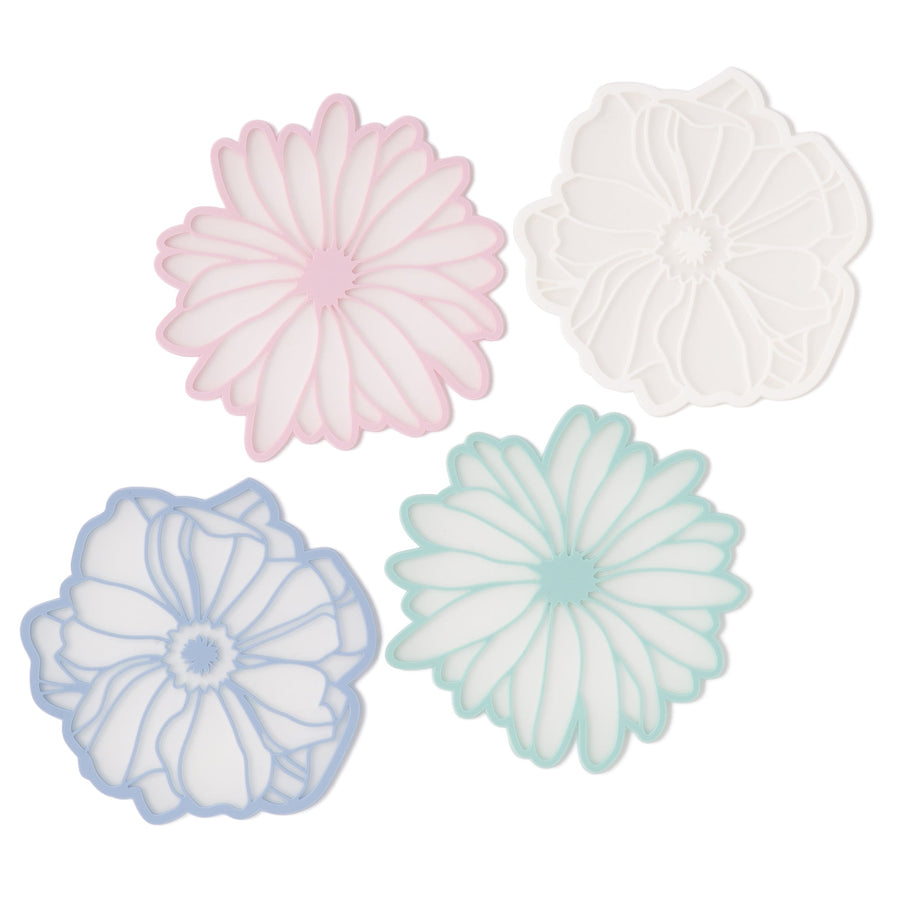 Flower Peony Coaster Light Blue