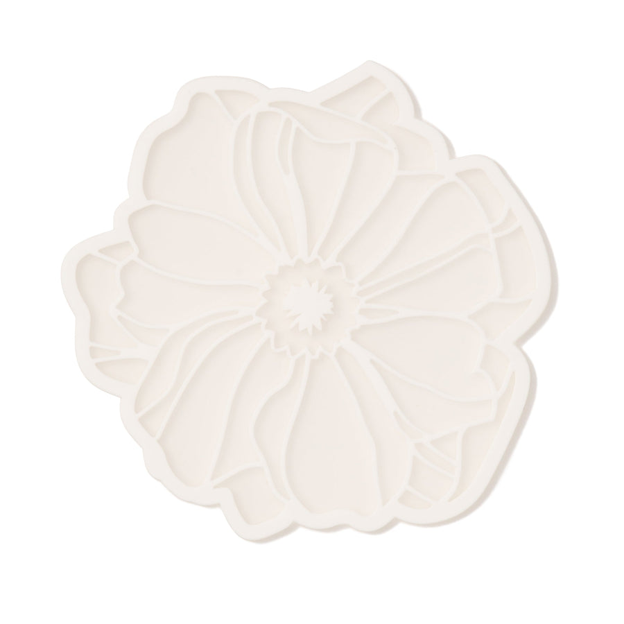 Flower Peony Coaster White