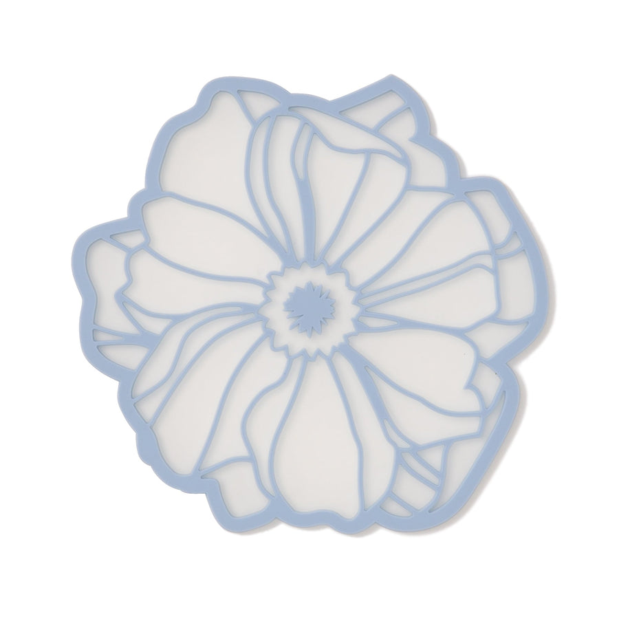 Flower Peony Coaster Light Blue