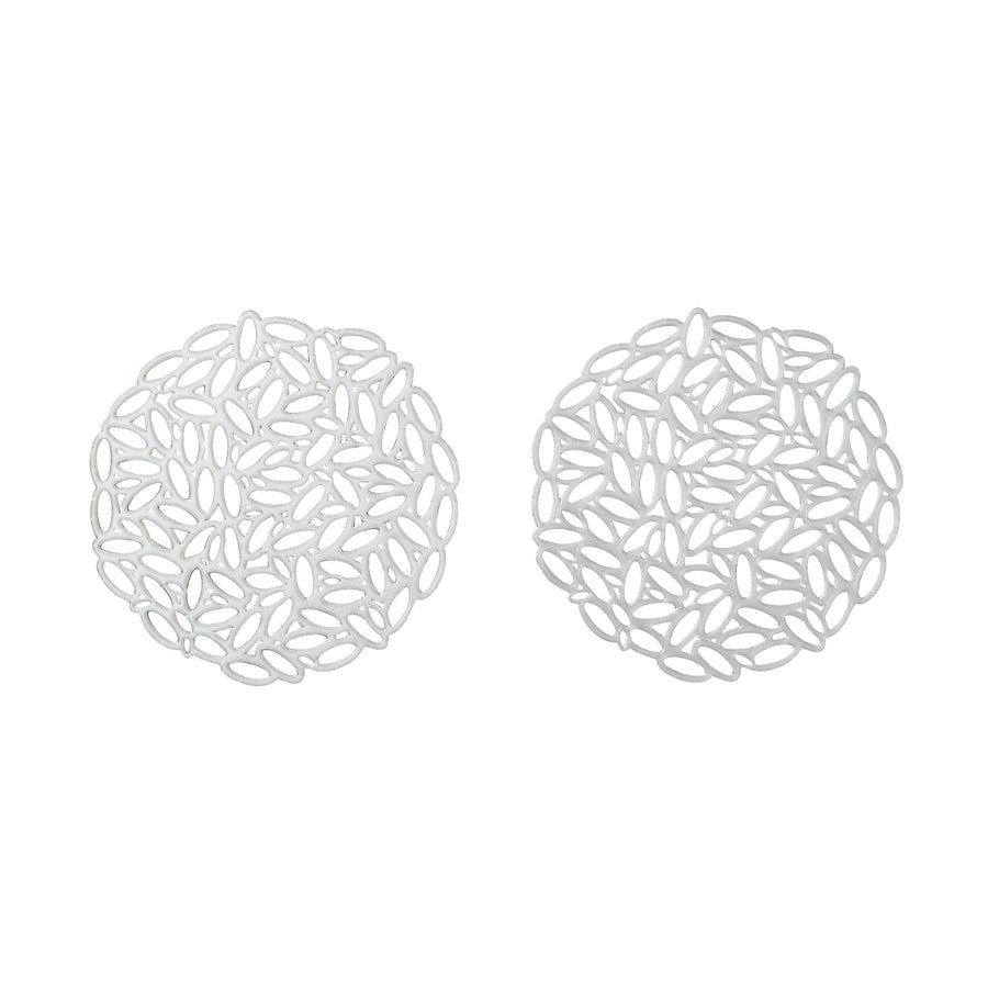 リーフ コースター 2個セット シルバー