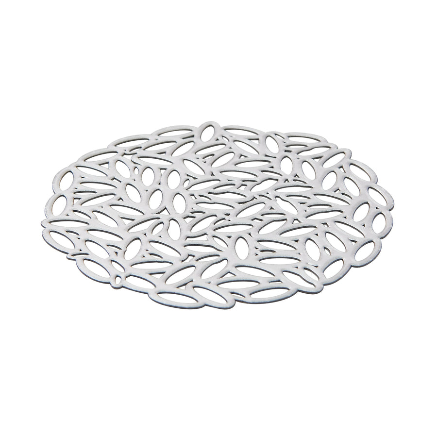 リーフ コースター 2個セット シルバー