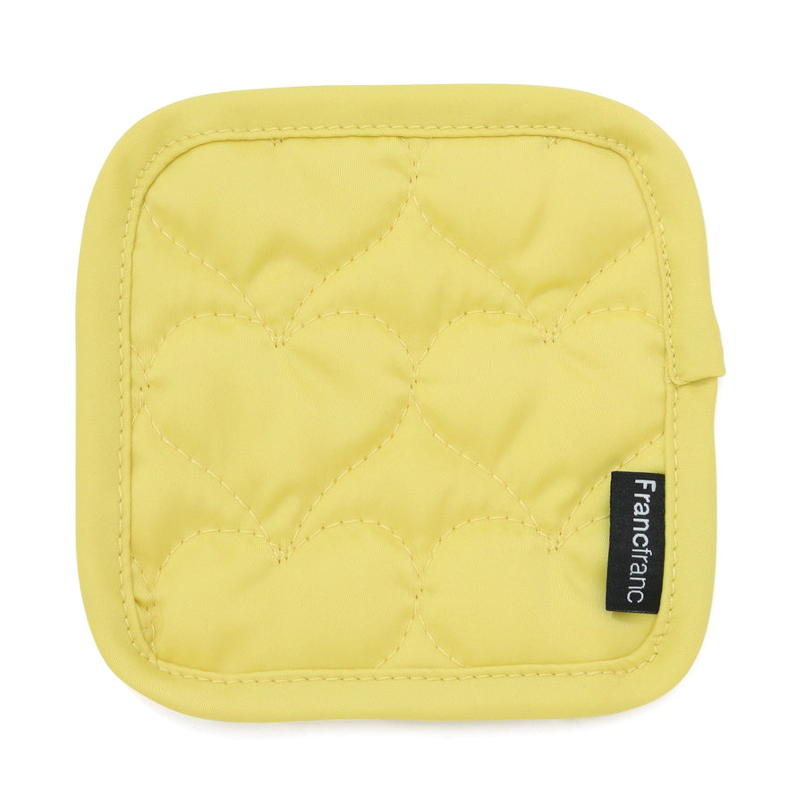 キルティング コースター ハート イエロー