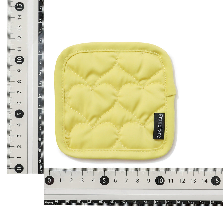 キルティング コースター ハート イエロー