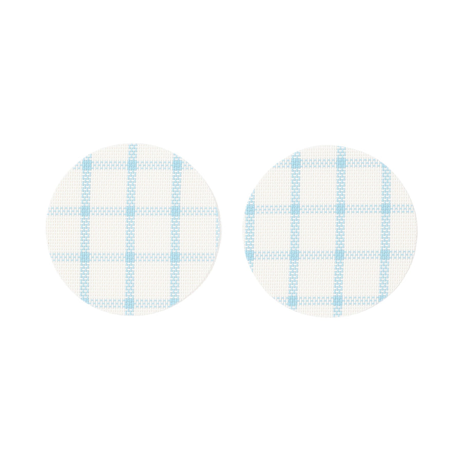 ウィンドウペンチェック コースター 2pcsセット ブルー