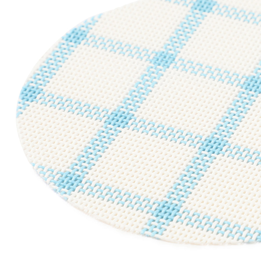 ウィンドウペンチェック コースター 2pcsセット ブルー