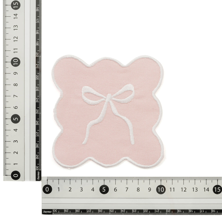 刺繍リボン コースター ピンク