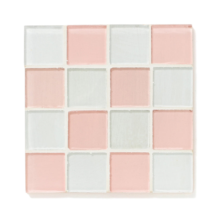 タイルコースター ピンク×ホワイト