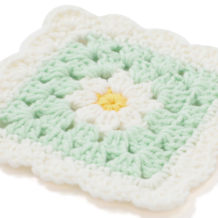 クロシェ フラワーコースター グリーン