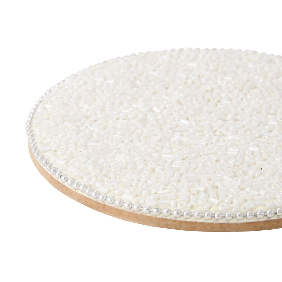 Glint Bead Coaster White