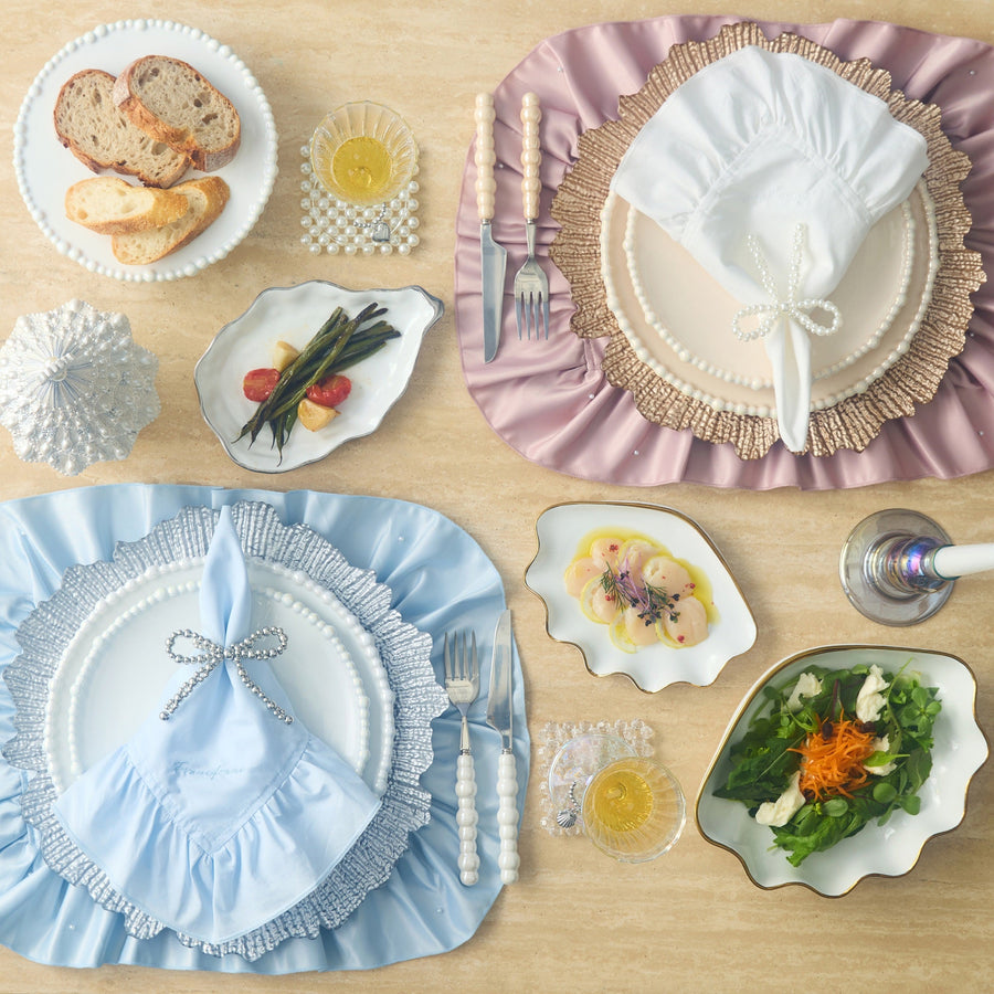 ナプキンリング 2個セット パールリボン