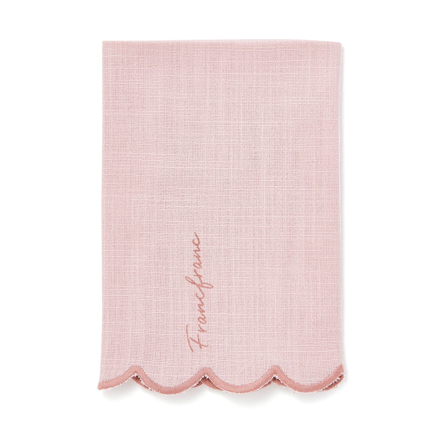 Kitchen Cloth with Ruffles and Logo, Pink