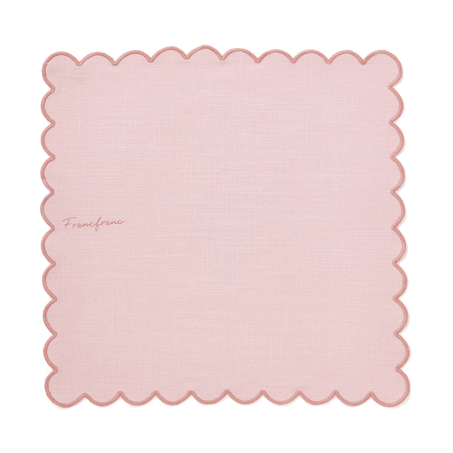 Kitchen Cloth with Ruffles and Logo, Pink