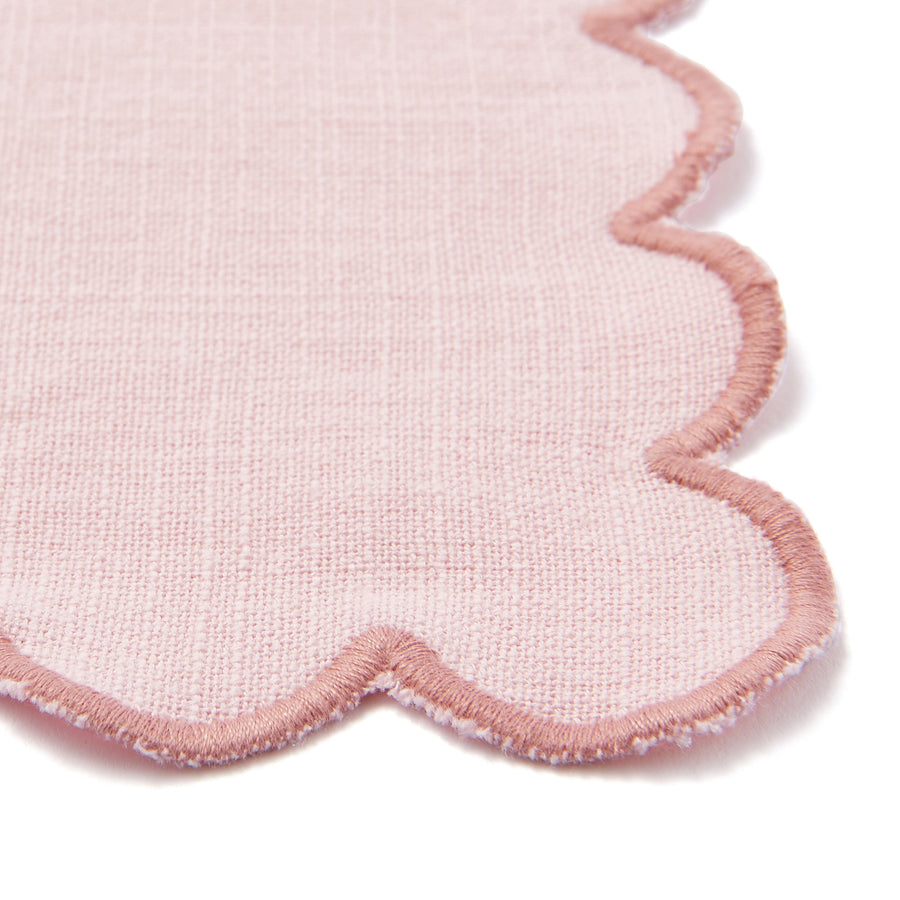 Kitchen Cloth with Ruffles and Logo, Pink