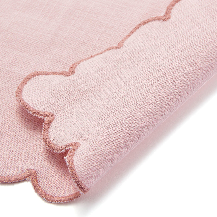 Kitchen Cloth with Ruffles and Logo, Pink