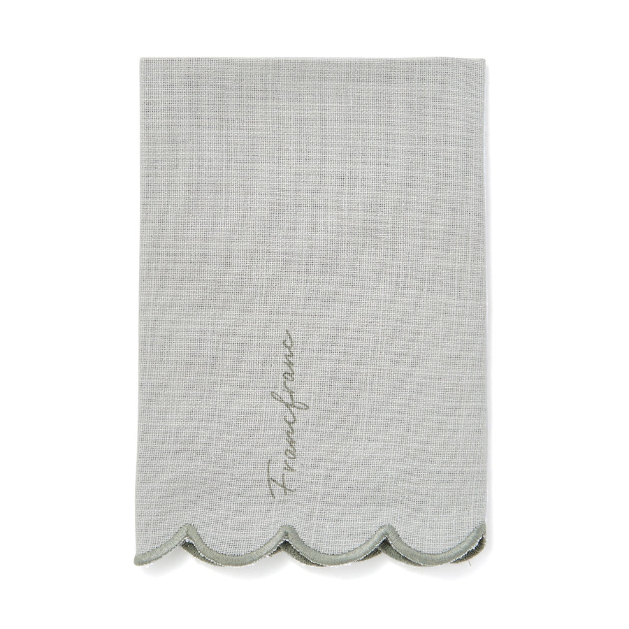 Kitchen Cloth, Ruffle, Logo, Grey