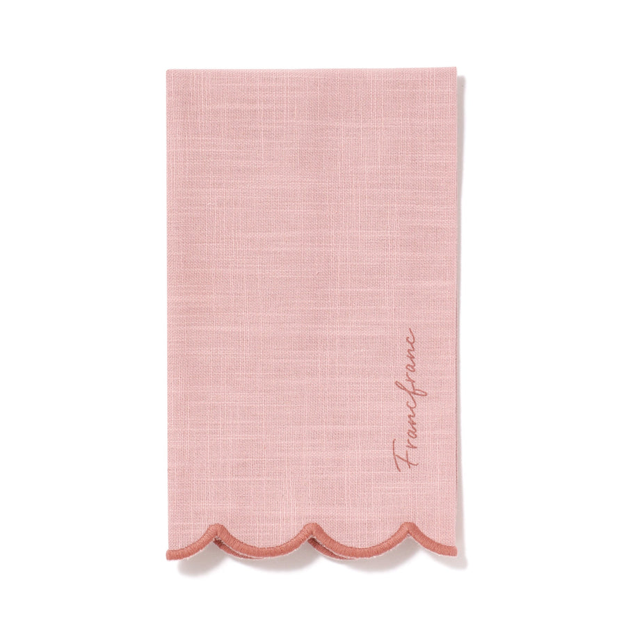 Kitchen Cloth with Ruffles and Logo, Pink