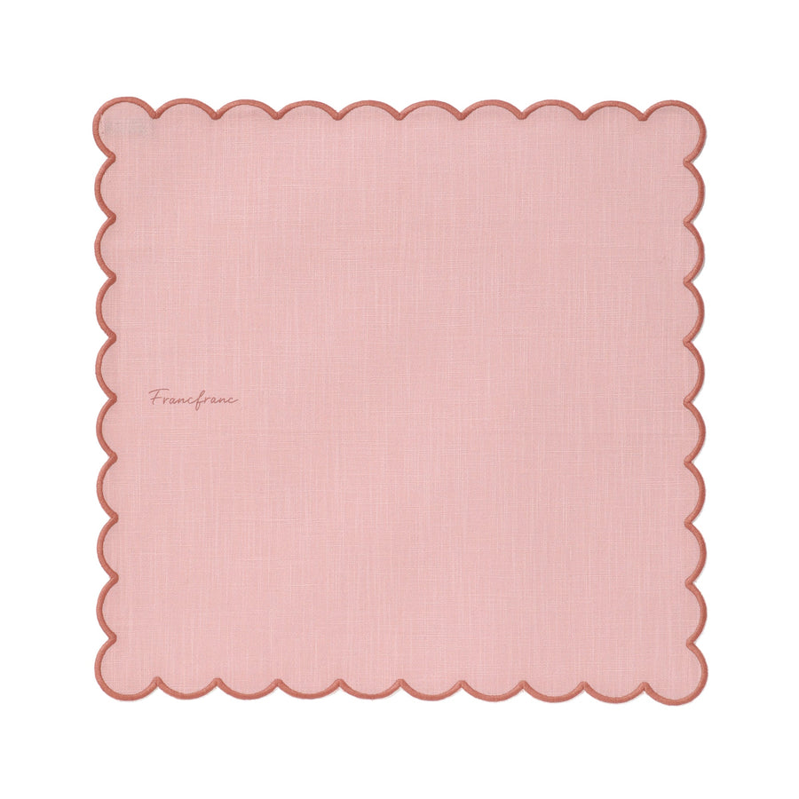 Kitchen Cloth with Ruffles and Logo, Pink