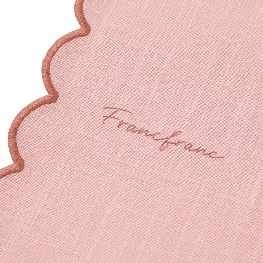 Kitchen Cloth with Ruffles and Logo, Pink