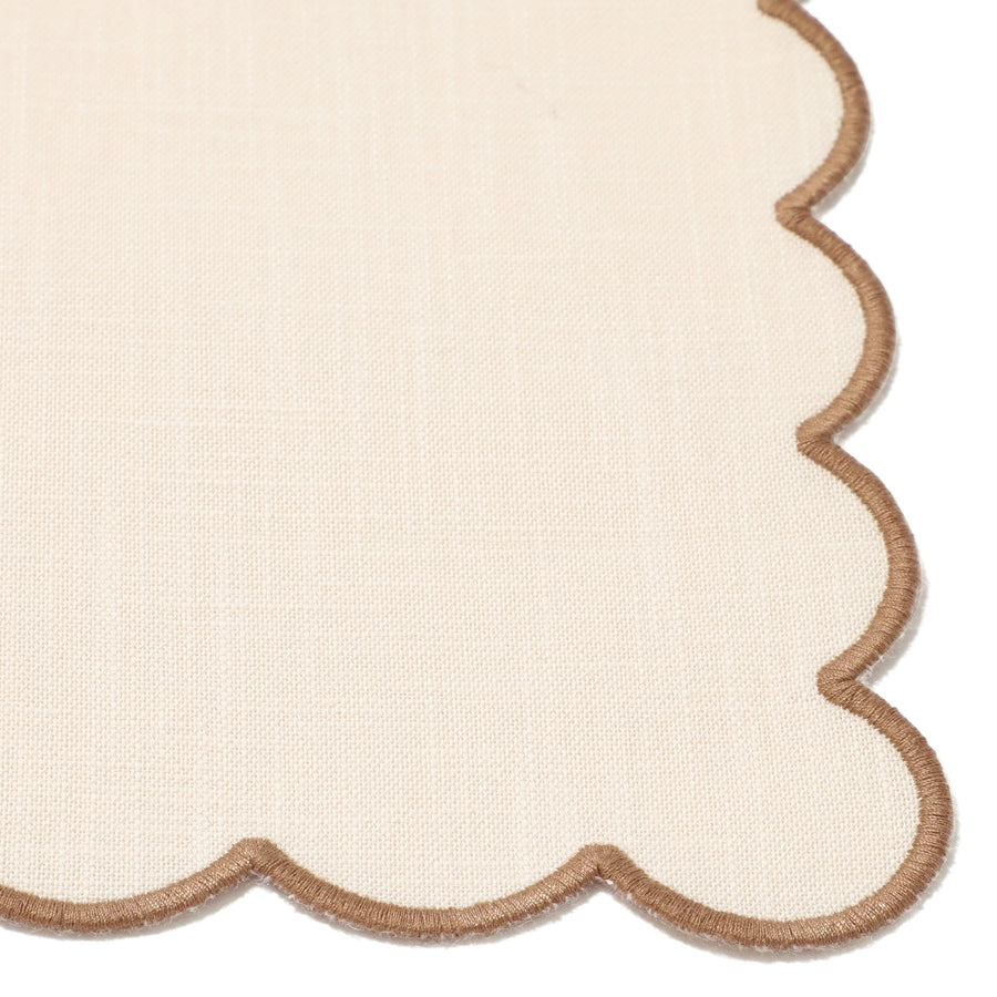 Kitchen Cloth, Ruffle, Logo, Ivory