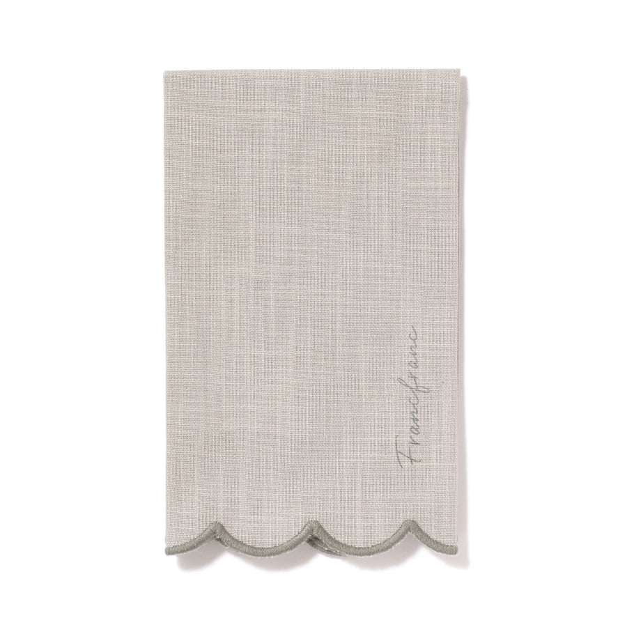 Kitchen Cloth, Ruffle, Logo, Grey