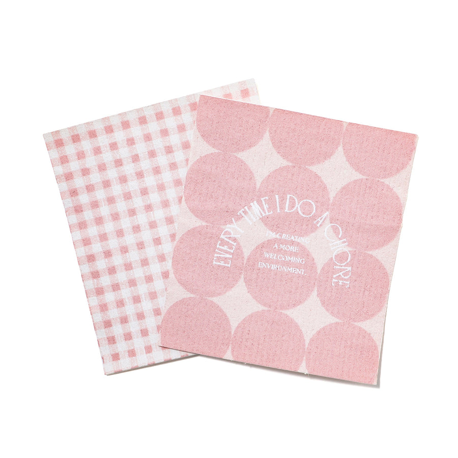 スポンジクロス 2枚セット ピンク