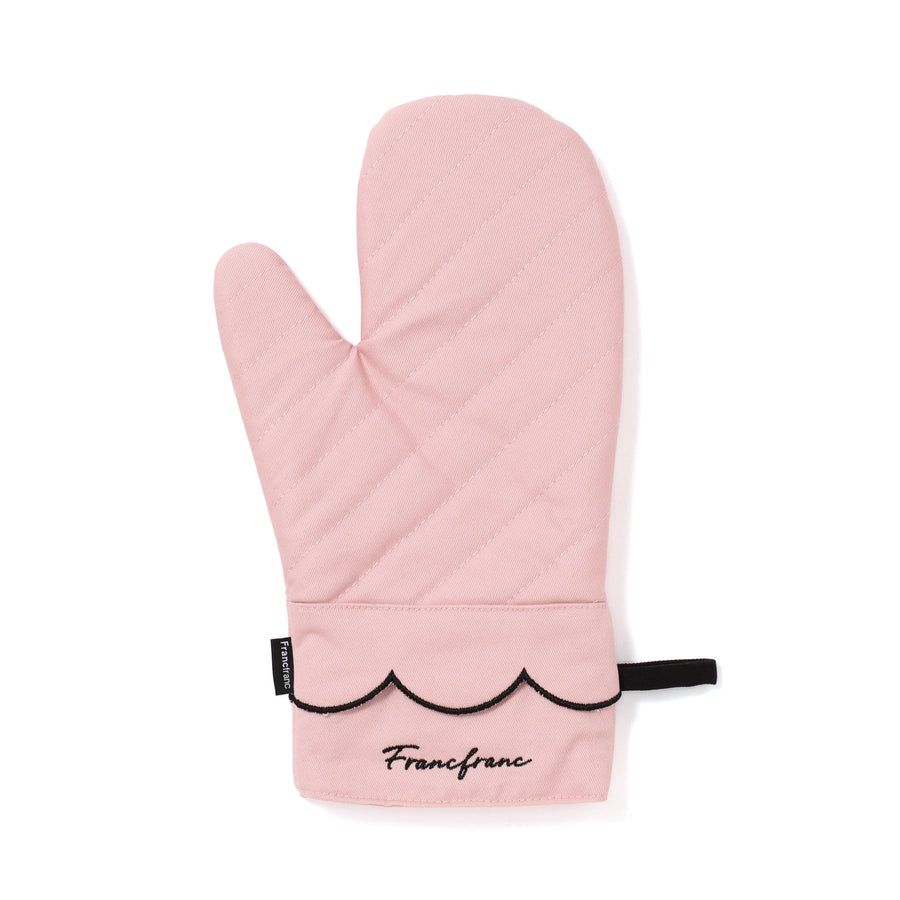 スカラップ ミトン ピンク