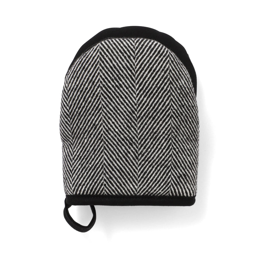 ヘリンボーン ミトン ブラック