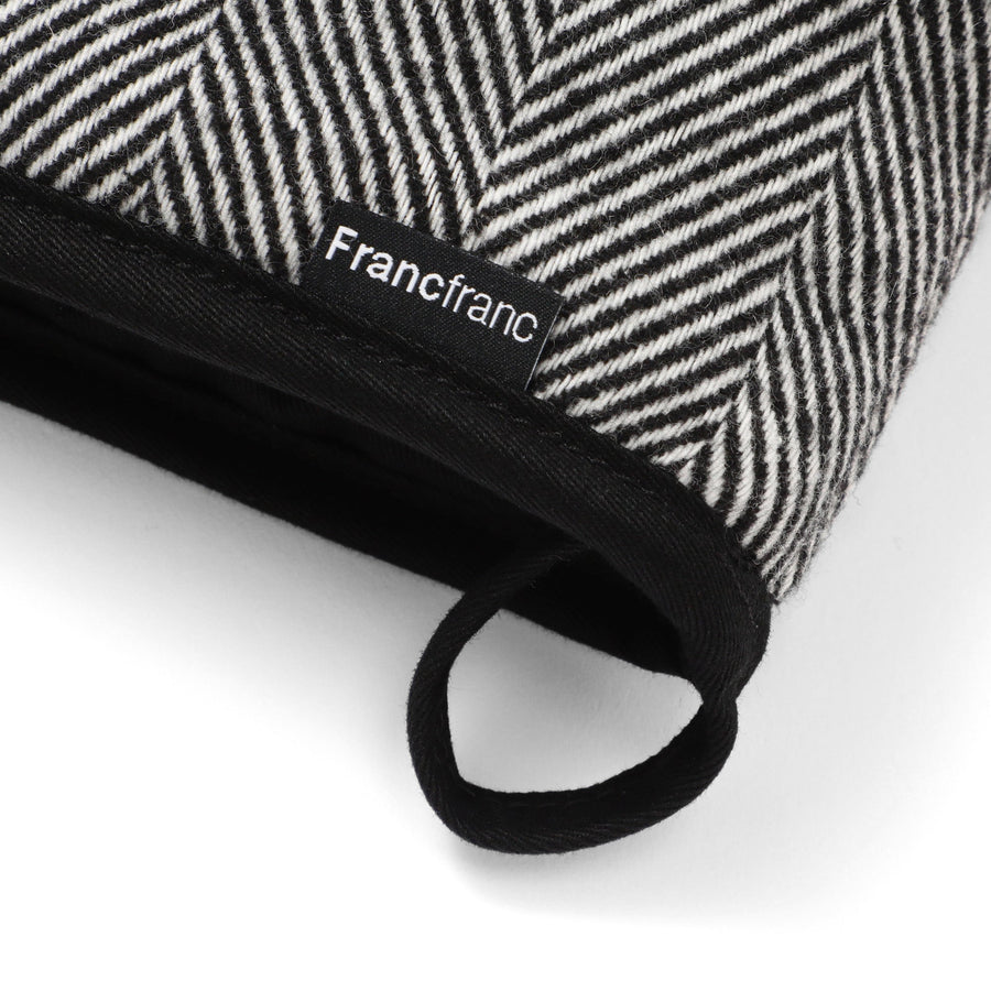 ヘリンボーン ミトン ブラック