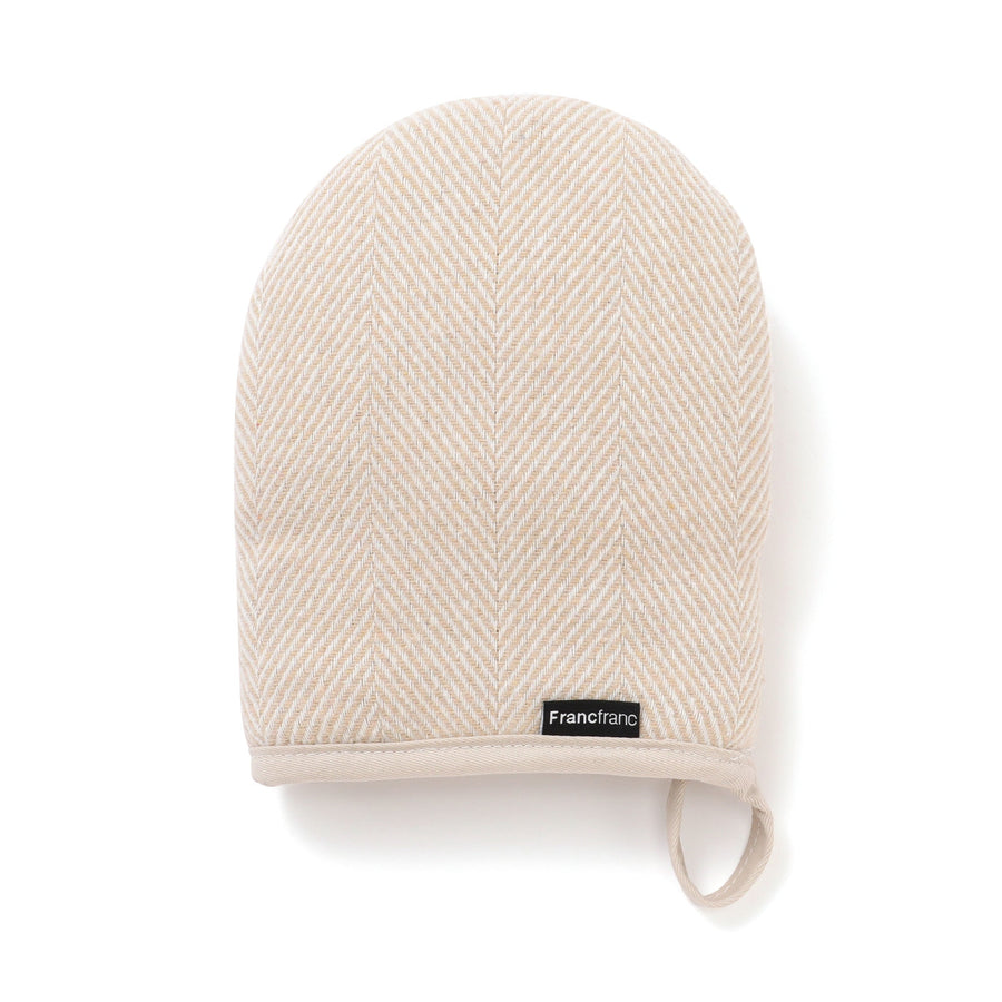 ヘリンボーン ミトン ベージュ