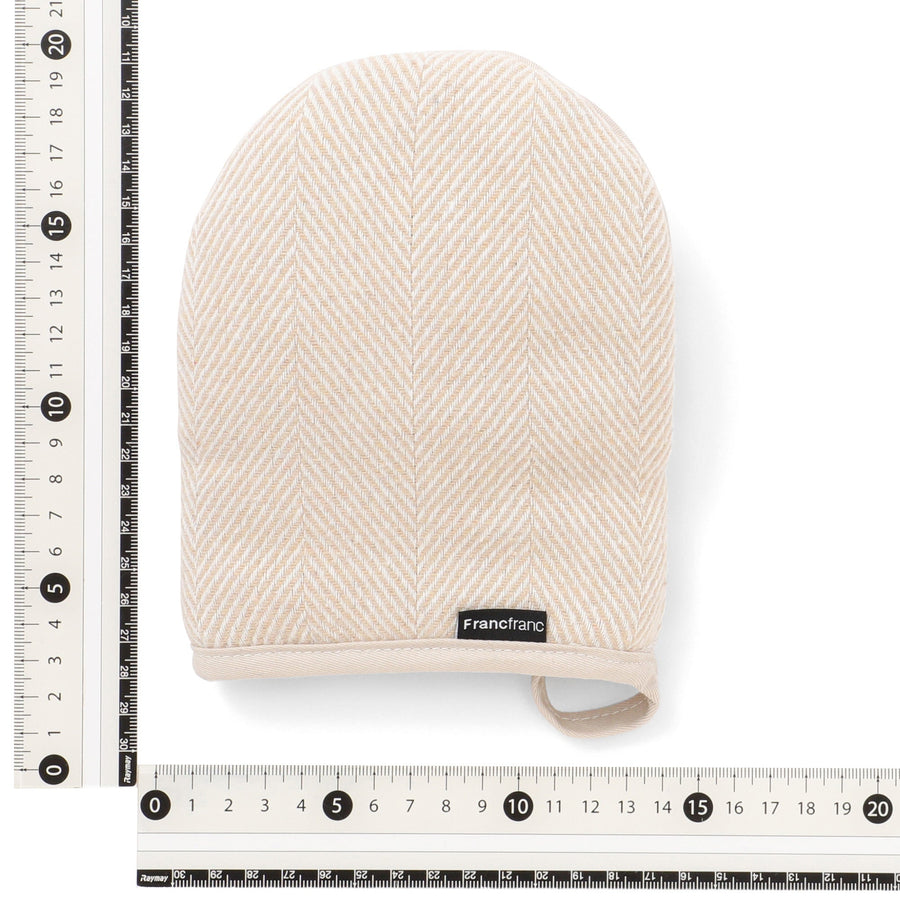 ヘリンボーン ミトン ベージュ