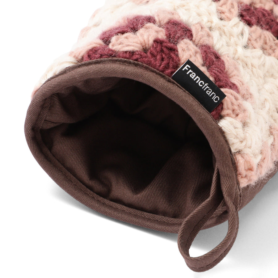 クロシェ ミトン ピンク