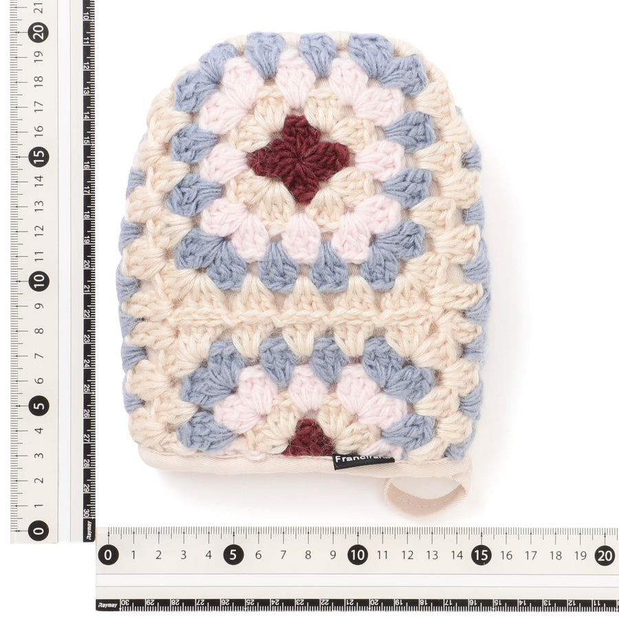 クロシェ ミトン ブルー