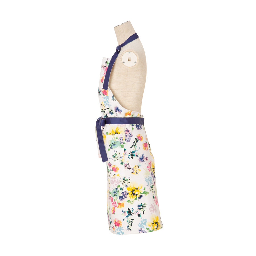 Flower Cotton Full Apron Yellow