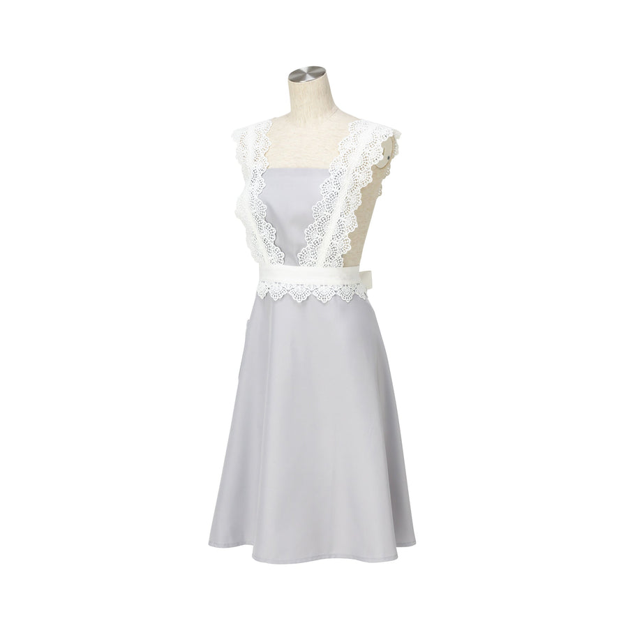 Lace full apron grey