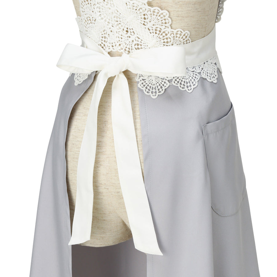 Lace full apron grey