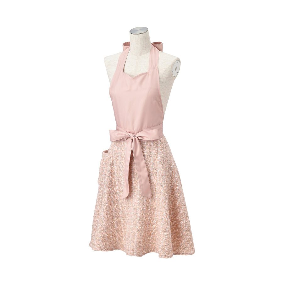 Tweed full apron in pink