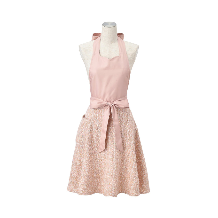 Tweed full apron in pink