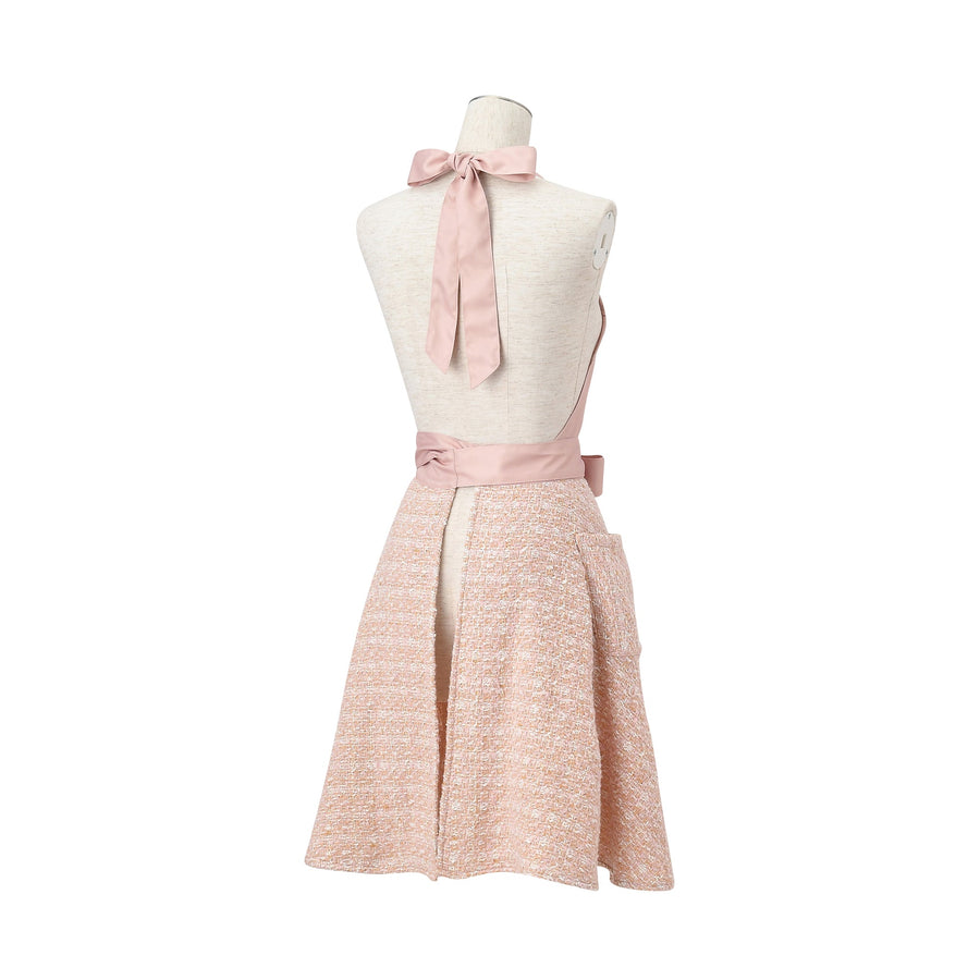 Tweed full apron in pink