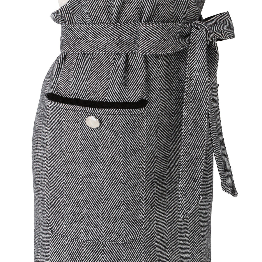 ヘリンボーン フルエプロン ブラック