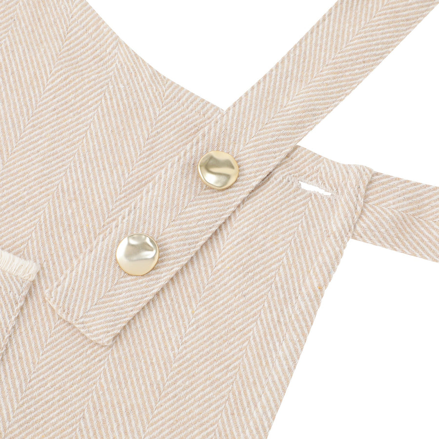 ヘリンボーン フルエプロン ベージュ