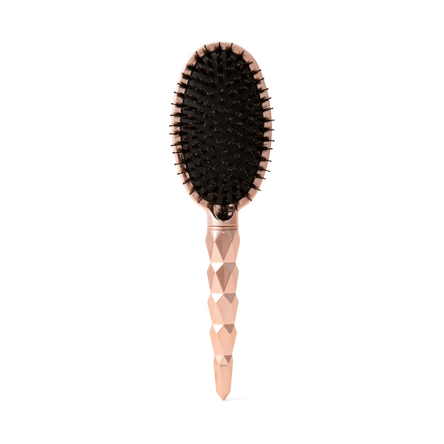 Shiv Dual Oval Hair Brush Shiny Pink Gold